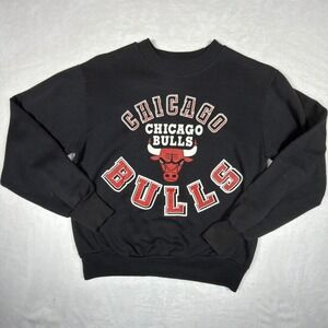 Vintage Chicago Bulls Sweatshirt Team Rated Black Youth Medium 12-14 Made in USA